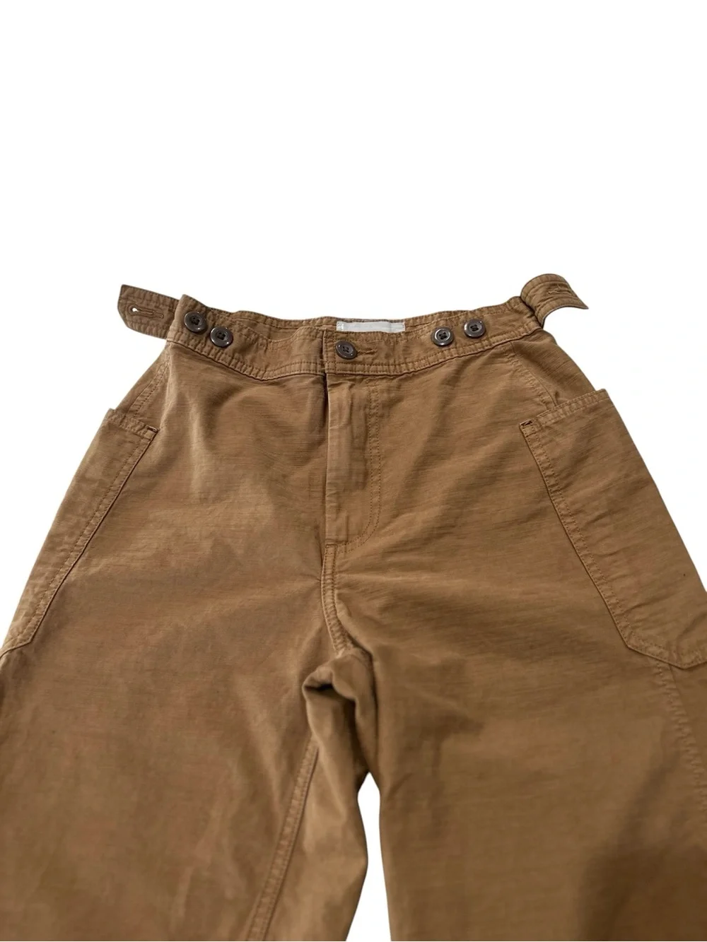 Everlane Fatigue Barrel Pant In Toasted Coconut Sz 00 Organic Cotton Linen Blend